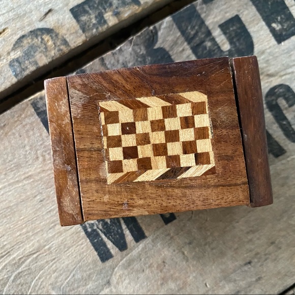 Small Vintage Wooden Ring Box